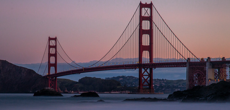 Shot of the Golden Gate Bridge from Baker Beach using a Neutral Density filter