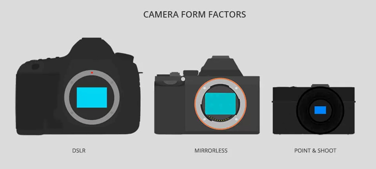 Size reference of different kinds of digital cameras