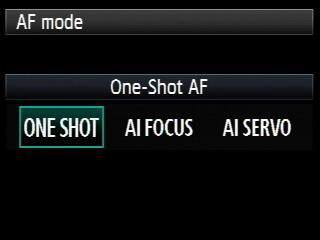 canon autofocus modes