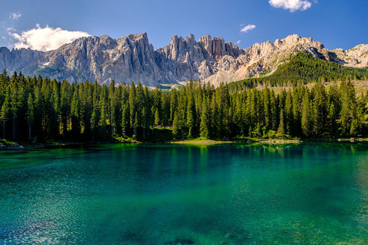 Carezza mountains of the Dolomites