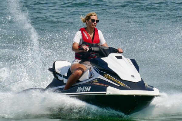 woman on seadoo before bokeh