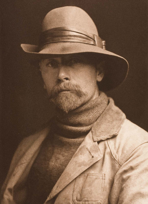 Self portrait of photographer Edward S Curtis