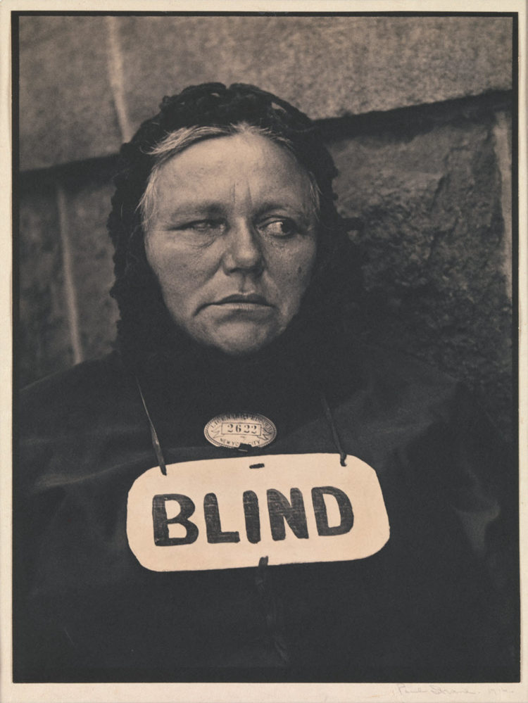 Paul Strand's famous photo Blind Beggar Woman taken 1916