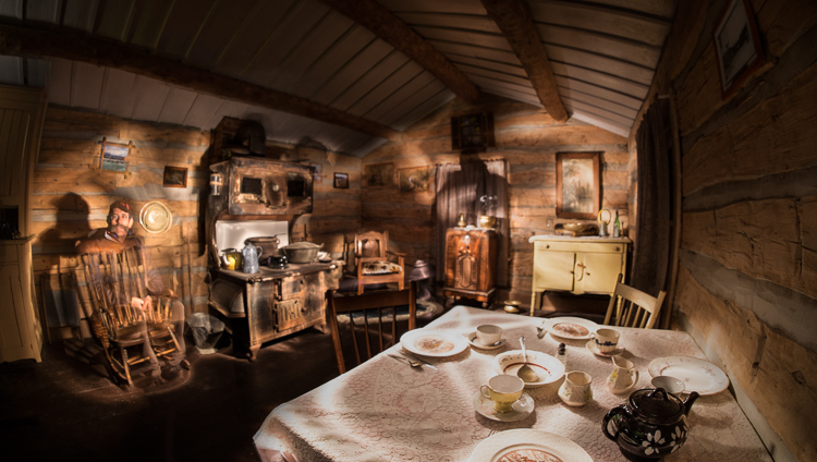 Final light painted image out of photoshop of cabin interior