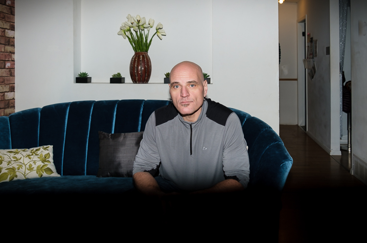 Image of a person demonstrating a flash sync problem in digital photography