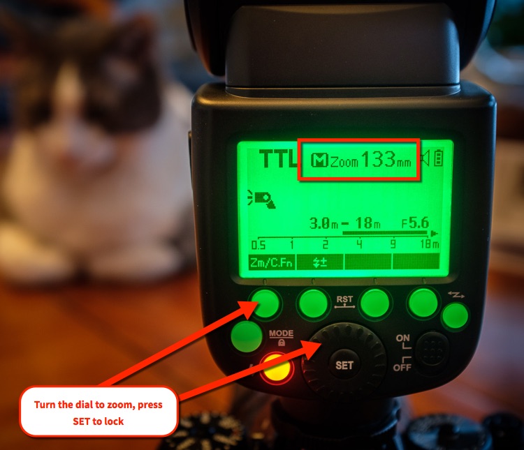 flash settings manual zoom set