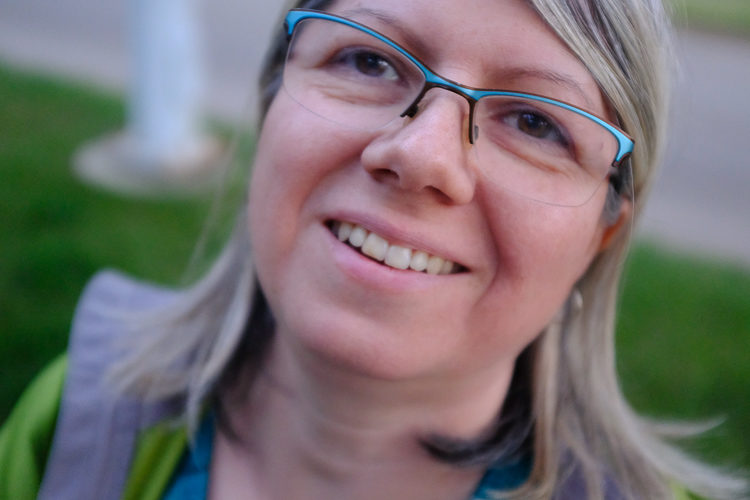 photo of reviewer taken by husband showing ease of use