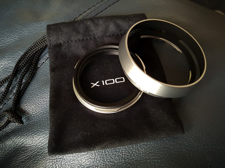 extra lens hood adapter, UV filter and lens hood of the X100F