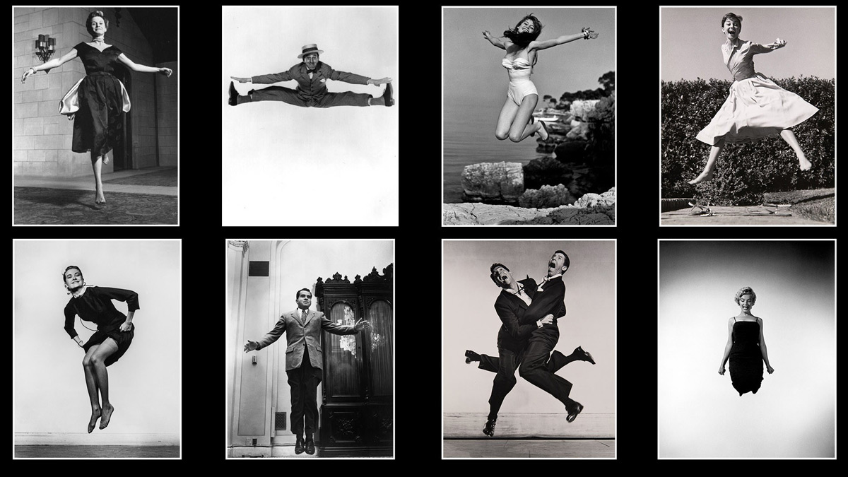 a selection of Philippe Halsman's jumping portraits