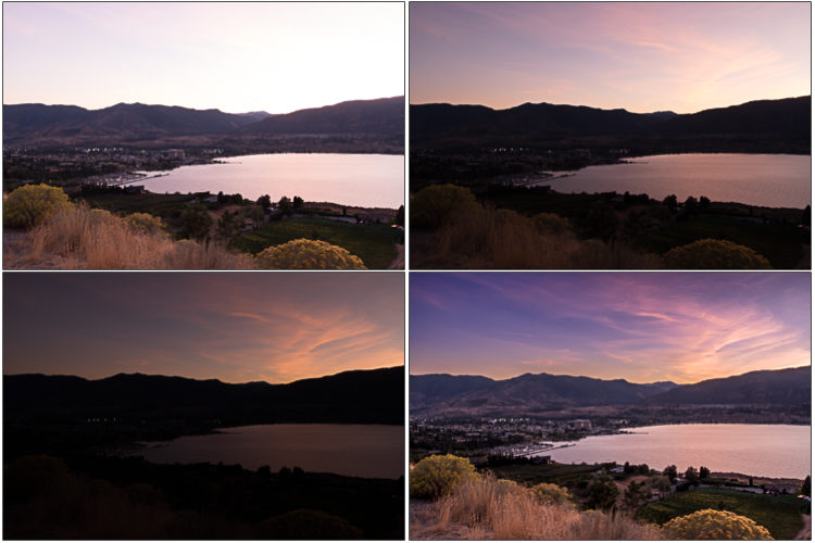 Three bracketed photos at different exposures combined into HDR