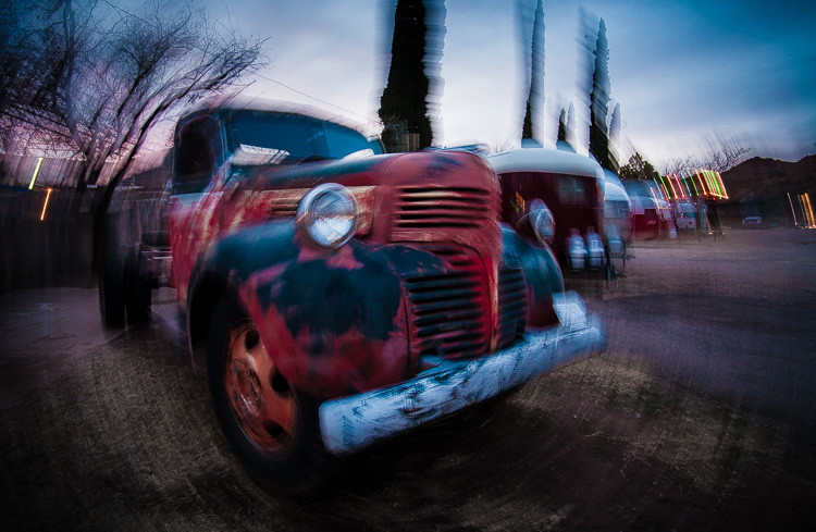 For this image the tripod head was rotated during the exposure. 