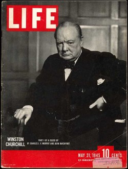 The Roaring Dragon, a famous black-and-white photo of Winston Churchill scowling, one of the most iconic portraits in history by Yousuf Karsh