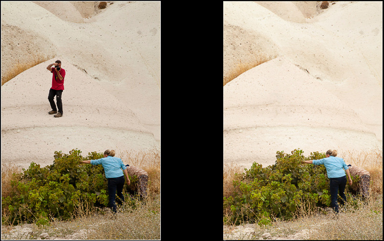 photo edited with and without photographer - beginner photographer tips