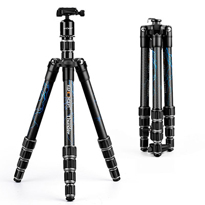 K&F Concept carbon fiber travel tripod is perfect for packing in your luggage or camera bag as it folds up nice and compact