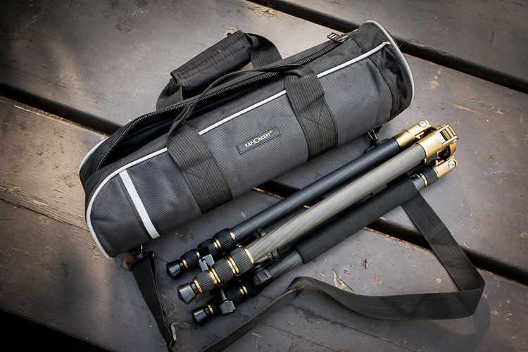 Tripod Review - the K&F Concept TC2534 Carbon Fiber Tripod - tripod and carry bag