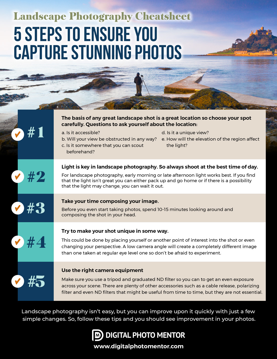 landscape photography tips cheat sheet check list PIN0