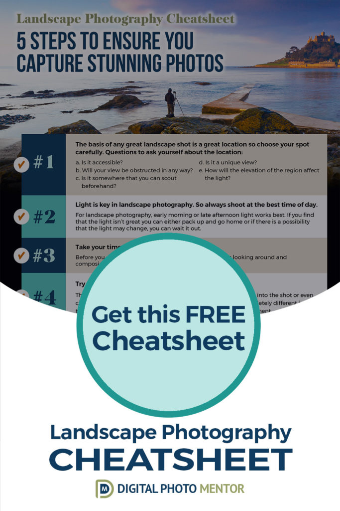 landscape photography checklist cheat sheet freebie