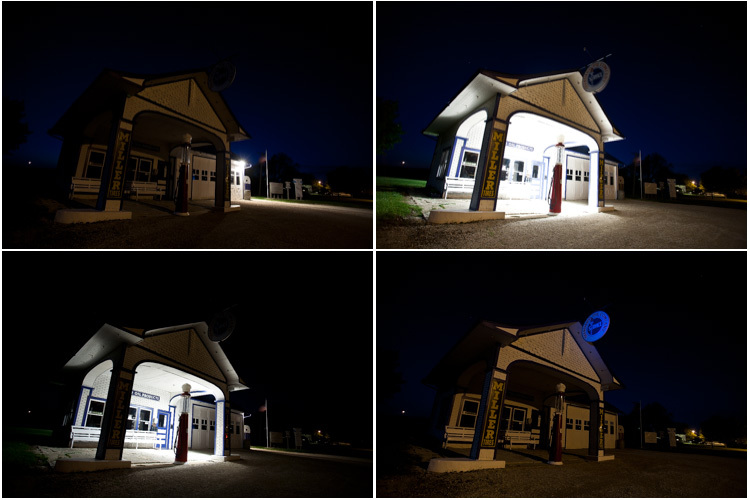 contact sheet - Historic gas station route 66 light painting contact sheet