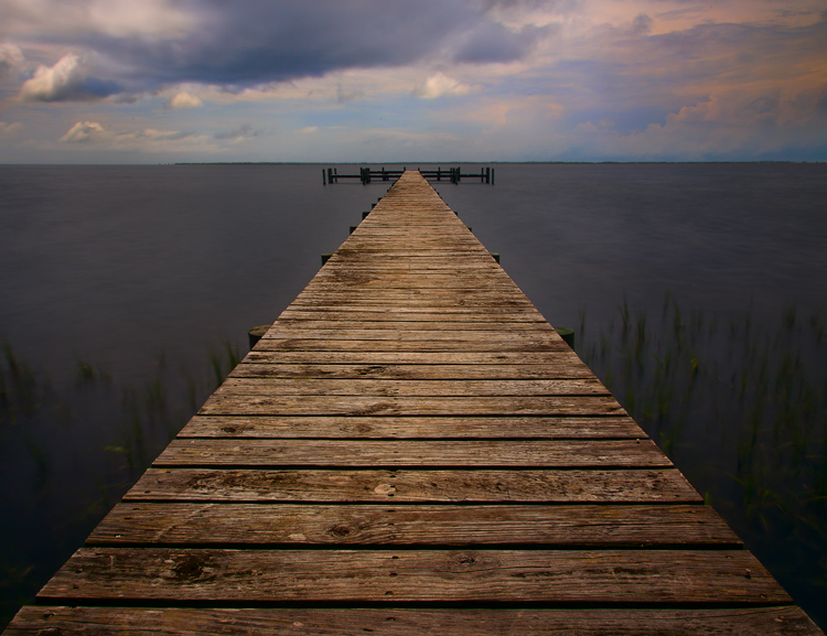 Shot of a pier taken using a 10-stop neutral density filter