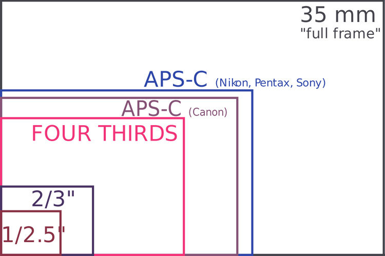 crop sensor sizes diagram