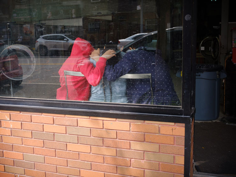 group inside laundromat after cropping and with vignette applied