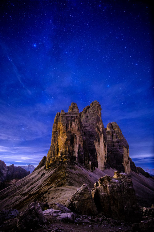 Tre Cime at night