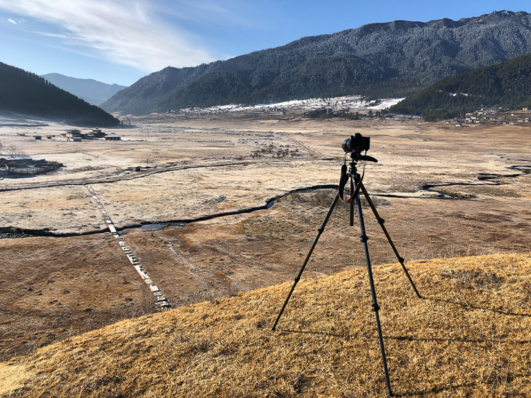 stunning landscape with a sturdy tripod