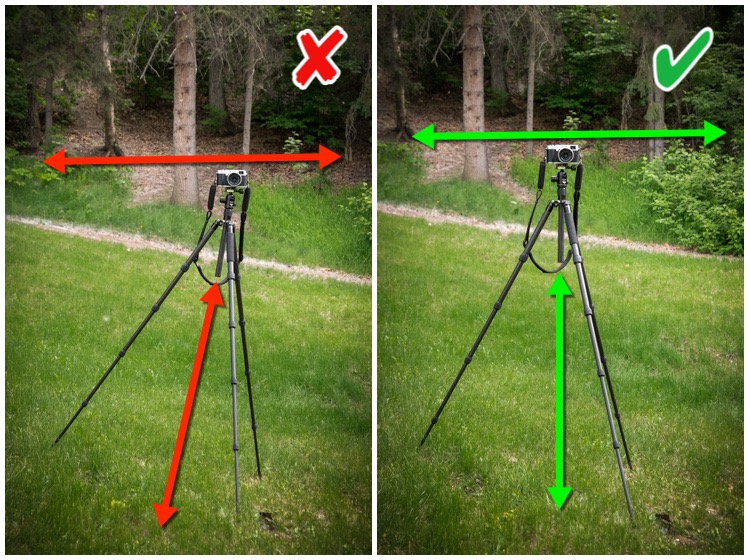 tripod mistakes - setting up wrong on a hill