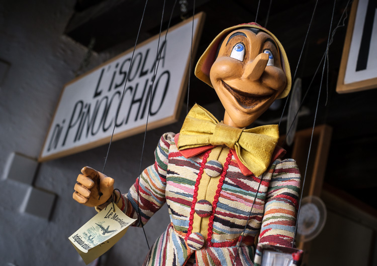 puppet on display at puppet maker shop