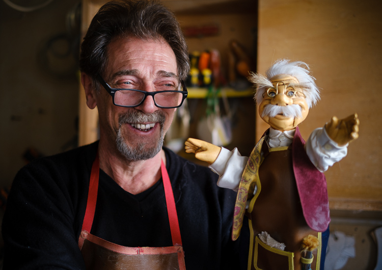 Roberto Comin and one of his puppets