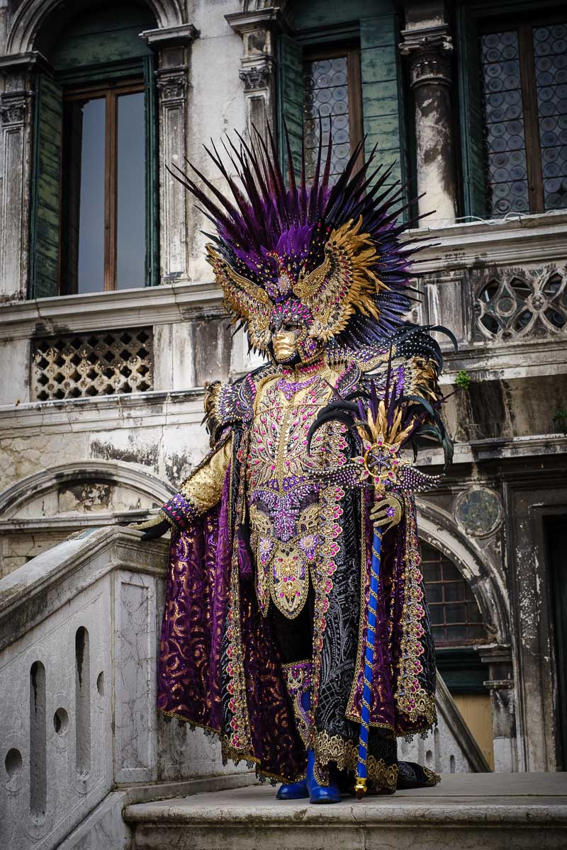 a stunning mask and costume at venice carnival
