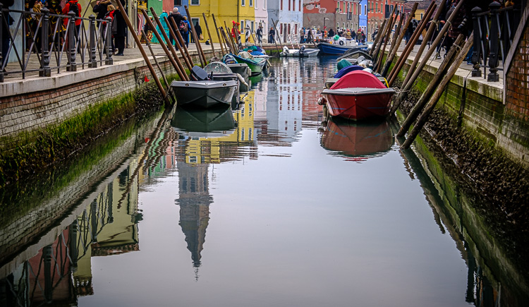 Reflection in the canal in Burano