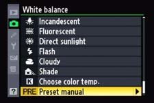 White Balance preset manual D90