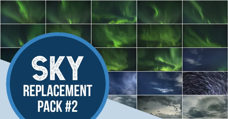 sky replacement pack two aurora skies night skies
